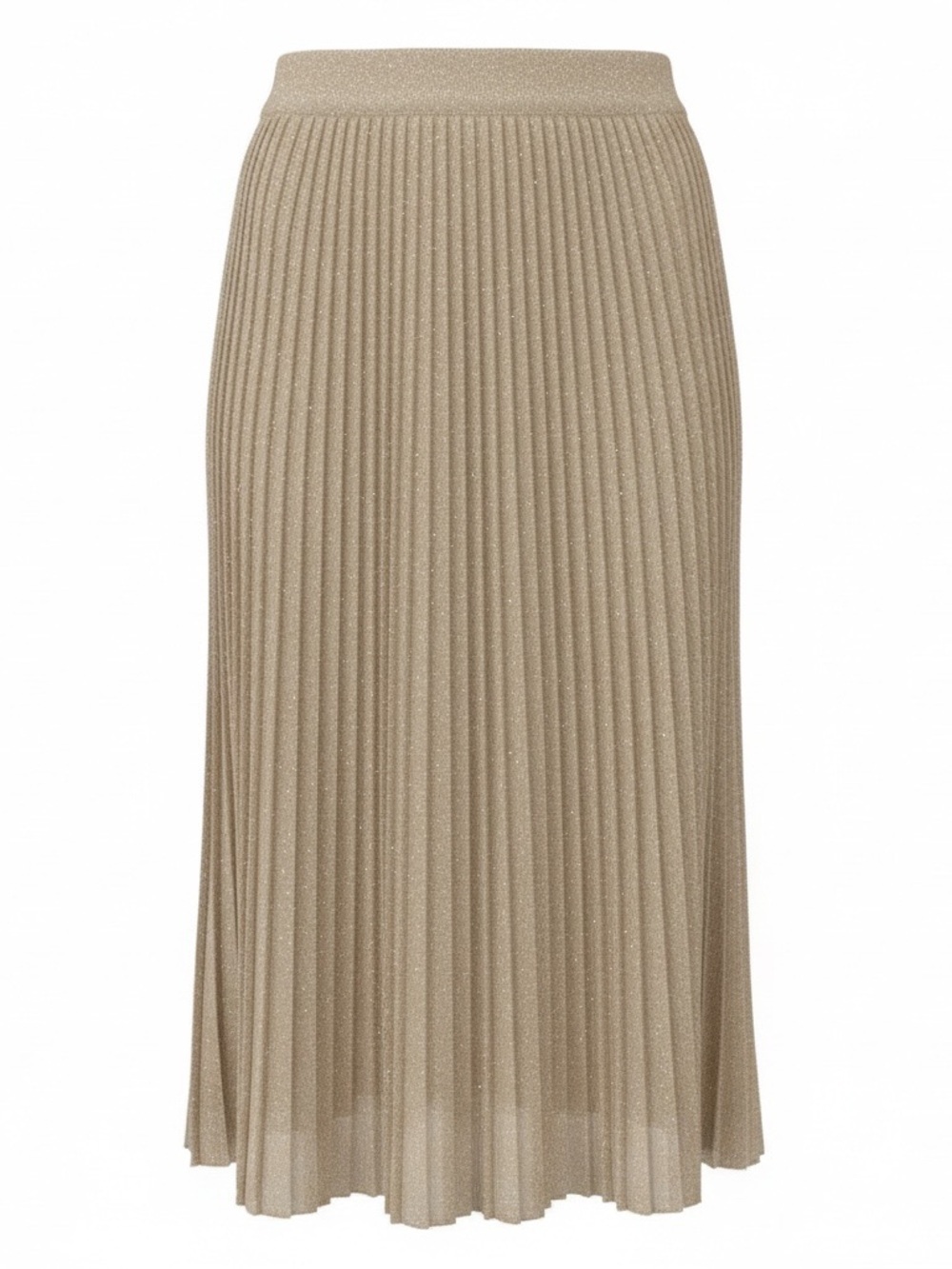 Farm Rio gold metallic pleated midi skirt, small